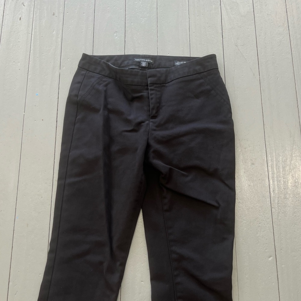 Saks fifth Avenue pants womens 2 black ankle skinny slacks capsule wardrobe - Picture 5 of 13